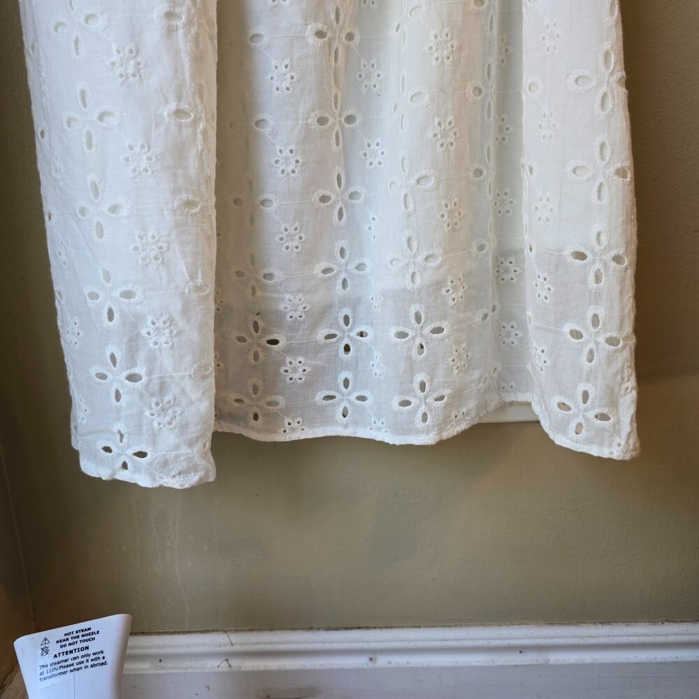 NWT By Together White Eyelet Midi Dress Puff Sleeve Cut-Out Size M - Picture 5 of 10